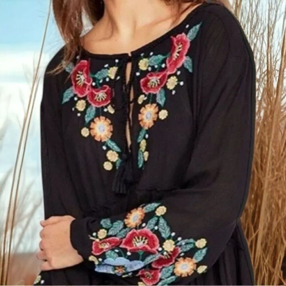 Free People Boho Prairie Coastal Cowgirl I've Got A Spell On You Tunic Dress - Picture 3 of 8
